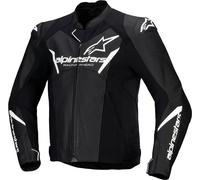 Alpinestars Faster V3 Airflow Chaqueta de moto perforada Cuero / Textil, negro-blanco, tamaño 46 para Hombres