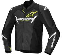 Alpinestars Faster V3 Airflow Chaqueta de moto perforada Cuero / Textil, negro/amarillo neón, Talla 54