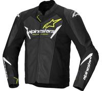 Alpinestars Faster V3 Airflow Chaqueta de moto perforada Cuero / Textil, negro/amarillo neón, Talla 60