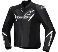 Alpinestars Faster V3 Airflow Chaqueta de moto perforada Cuero / Textil, negro-blanco, tamaño 58 para Hombres
