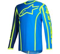 Alpinestars Fluid Apex Maillot de motocross, azul-amarillo, tamaño S para Hombres