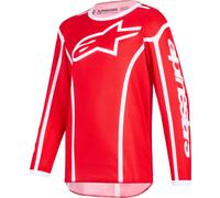 Alpinestars Fluid Apex Maillot de motocross juvenil, blanco-rojo, tamaño M