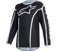 Alpinestars Fluid Apex Maillot de motocross juvenil, negro-gris, tamaño M
