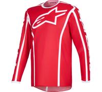 Alpinestars Fluid Apex Maillot de motocross, Rojo/Blanco, Talla S