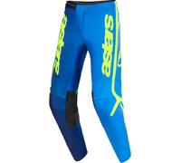 Alpinestars Fluid Apex Pantalones de motocross, Azul/Amarillo, Talla 36