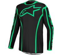 Alpinestars Fluid Apex V2 Motocross Jersey, negro/verde neón, S