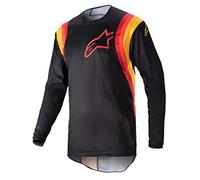 Alpinestars Fluid Corsa Maglia Motocross, nero/rosso/giallo, L