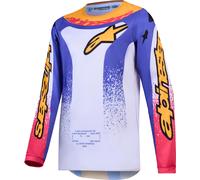 Alpinestars Fluid Drag Camiseta juvenil de motocross, morado/amarillo/rosa, Talla M