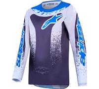 Alpinestars Fluid Drag Camiseta juvenil de motocross, negro/gris/azul, Talla L