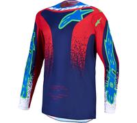 Alpinestars Fluid Drag Maillot de motocross, Azul/Rojo/Blanco, Talla S