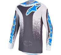 Alpinestars Fluid Drag Maillot de motocross, negro/gris/azul, Talla XL