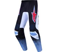 Alpinestars Fluid Drag Pantalones de motocross, Negro/Blanco/Rojo/Azul, Talla 30
