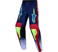 Alpinestars Fluid Drag Pantalones juveniles de motocross, Azul/Rojo/Blanco, Talla 28