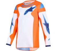 Alpinestars Fluid Grid Maillot de motocross juvenil, azul-naranja, tamaño M
