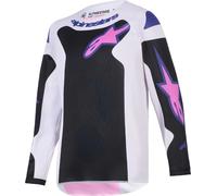 Alpinestars Fluid Grid Maillot de motocross juvenil, negro/gris claro, Talla M