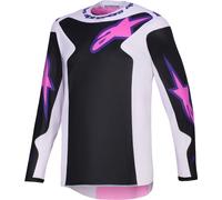 Alpinestars Fluid Grid Maillot de motocross, negro/gris claro, Talla M