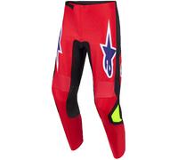 Alpinestars Fluid Grid Pantalones de motocross, negro-blanco-rojo-lila, tamaño 34 para Hombres