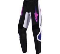 Alpinestars Fluid Grid Pantalones de motocross para niños, negro/gris/morado, Talla 24