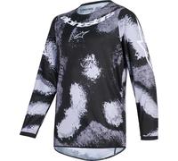 Alpinestars Fluid LAHND Maillot de motocross juvenil, Negro/Blanco, Talla M