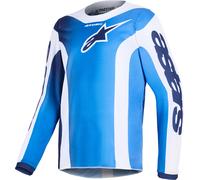 Alpinestars Fluid Portl Maillot de motocross juvenil, blanco-azul, tamaño S