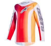 Alpinestars Fluid Portl Maillot de motocross juvenil, gris-rojo, tamaño S