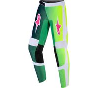Alpinestars Fluid Portl Pantalones de motocross para niños, negro-blanco-verde, tamaño 26