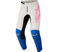 Alpinestars Fluid Tripple Pantalones de motocross, blanco-azul, tamaño 30 para Hombres