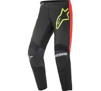 Alpinestars Fluid Tripple Pantalones de Motocross, negro-rojo, tamaño 28 para Hombres