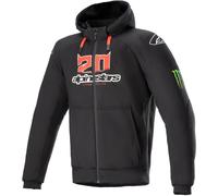 Alpinestars FQ20 Chrome Ignition Monster Sudadera con capucha Zip de motocicleta, negro-blanco-rojo, tamaño S