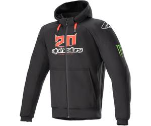 Alpinestars FQ20 Chrome Ignition Monster Sudadera con capucha Zip de motocicleta, negro-blanco-rojo, tamaño S para Hombres