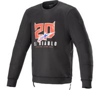 Alpinestars FQ20 Legit Crew Fleece Suéter de motocicleta, negro/rojo, Talla L