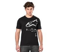 Alpinestars Geografica SS Csf tee T-Shirt Camiseta de Manga Corta Cuello Redondo, Negro, XL para Hombre