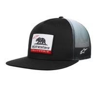 Alpinestars Gorra Cali Gradient Mujer/Hombre - Plana de Beisbol Snapback, con Visera Verano/Invierno Primavera Verano Otoño Invierno - Talla única Negro-Blanco