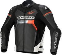 Alpinestars GP Force Chaqueta de cuero para motocicleta, negro-blanco-rojo, tamaño 50 para Hombres