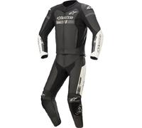Alpinestars GP Force Chaser Traje de cuero de motocicleta de dos piezas, negro-blanco, tamaño 60 para Hombres