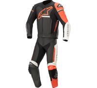 Alpinestars GP Force Phantom Traje de cuero de motocicleta de dos piezas, Negro/Blanco/Rojo, Talla 54