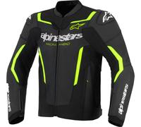Alpinestars GP Force V2 Air Chaqueta de cuero para motocicleta, negro-amarillo, tamaño 54 para Hombres