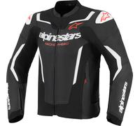 Alpinestars GP Force V2 Air Chaqueta de cuero para motocicleta, negro-blanco, tamaño 52 para Hombres