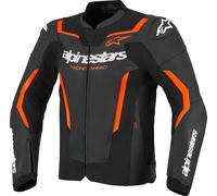 Alpinestars GP Force V2 Air Chaqueta de cuero para motocicleta, negro/neón rojo, Talla 56