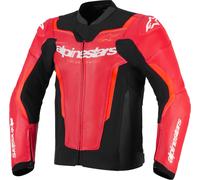 Alpinestars GP Force V2 Air Chaqueta de cuero para motocicleta, negro-rojo, tamaño 58 para Hombres