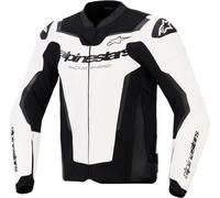 Alpinestars GP Force V2 Chaqueta de cuero para motocicleta, Blanco/Negro, Talla 56