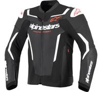 Alpinestars GP Force V2 Chaqueta de cuero para motocicleta, negro-blanco, tamaño 46 para Hombres