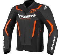 Alpinestars GP Force V2 Chaqueta de cuero para motocicleta, negro/neón rojo, Talla 52
