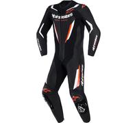 Alpinestars GP Force V2 Traje de cuero de moto de una sola pieza, negro-blanco-rojo, tamaño 50 para Hombres