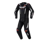 Alpinestars GP Force V2 Tuta in pelle da motociclista a due pezzi, nero/bianco/rosso, 52