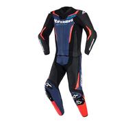 Alpinestars GP Force V2 Tuta in pelle da motociclista a due pezzi, nero/blu/rosso, 48