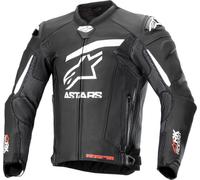 Alpinestars GP Plus R V4 Rideknit Chaqueta de cuero de moto perforada, negro-blanco, tamaño 58 para Hombres