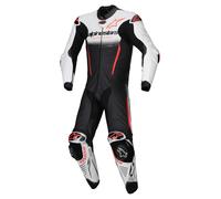 Alpinestars GP-R7 Mono de moto de cuero de 1 pieza, blanco/negro/rojo, Talla 54