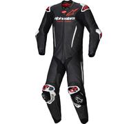 Alpinestars GP-R7 Mono de moto de cuero de 1 pieza, Negro/Blanco/Neón Rojo, Talla 50
