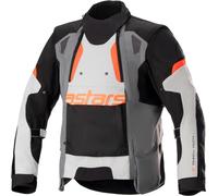 Alpinestars Halo Drystar Chaqueta textil de motocicleta, negro-gris-naranja, tamaño L para Hombres